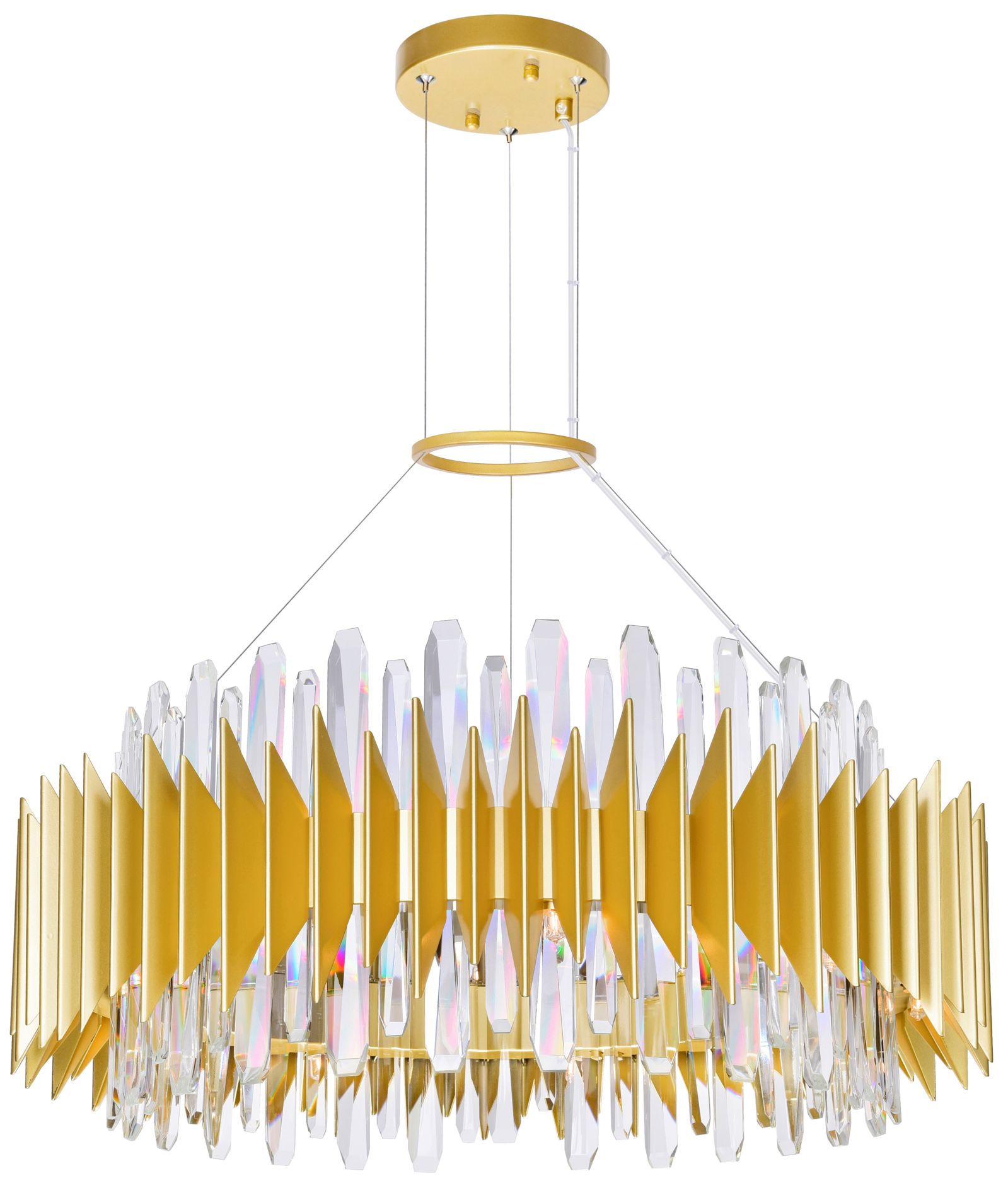 Cityscape 18 Light 28in Satin Gold Chandelier
