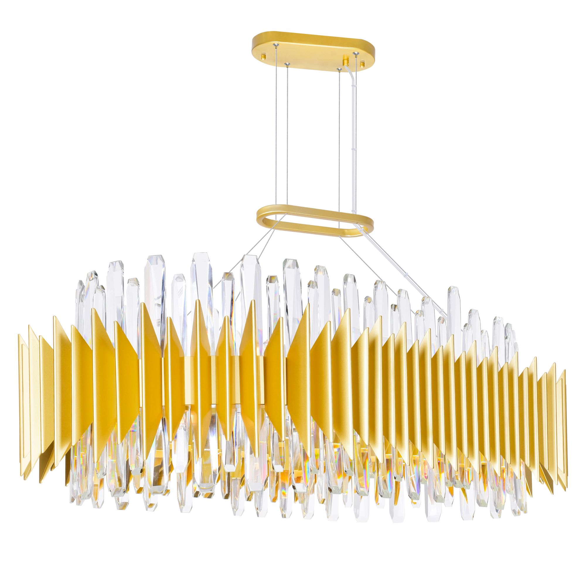 Thumbnail2 of Cityscape 20 Light 39in Satin Gold Chandelier more views