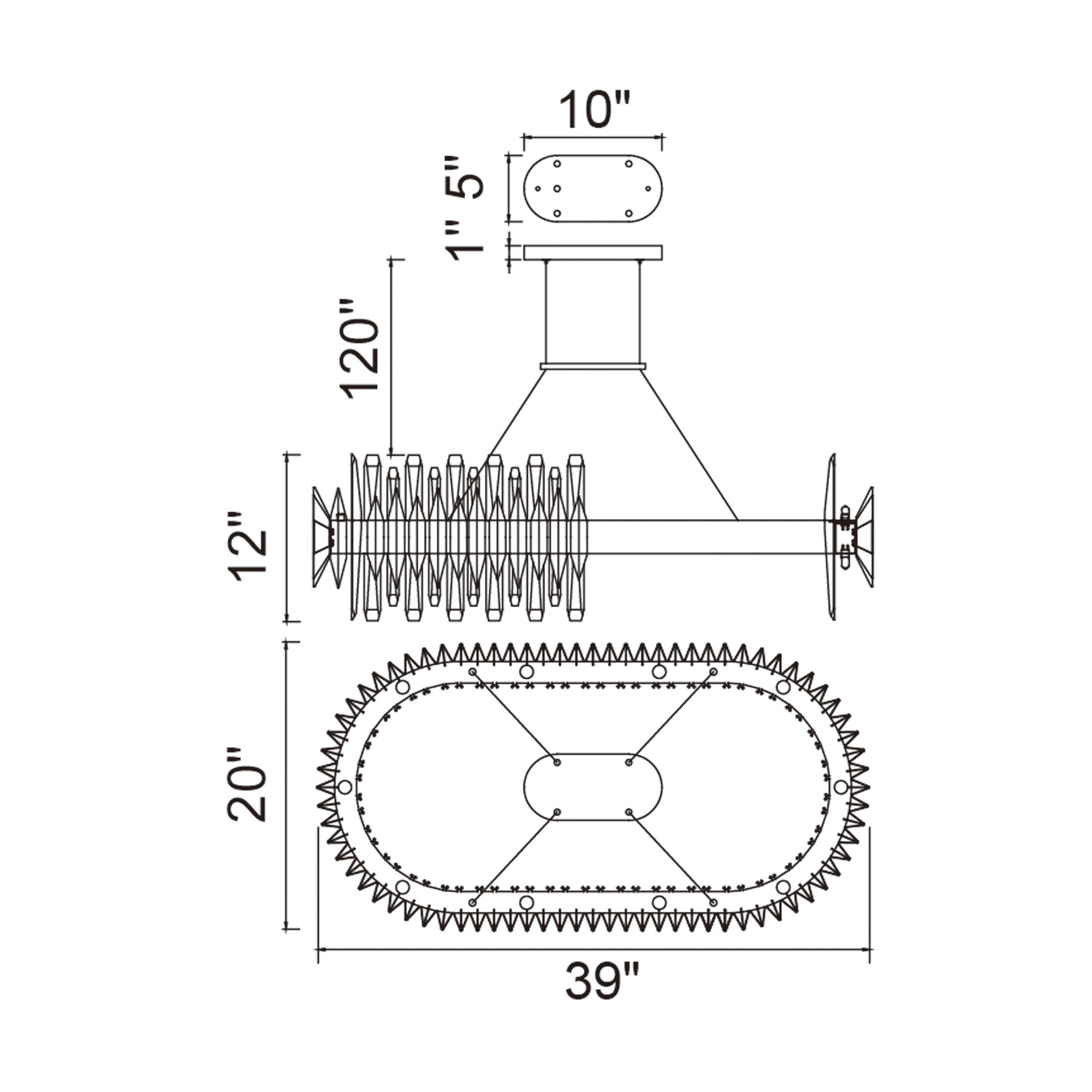 Image 6 Cityscape 20 Light Chandelier With Satin Gold Finish more views