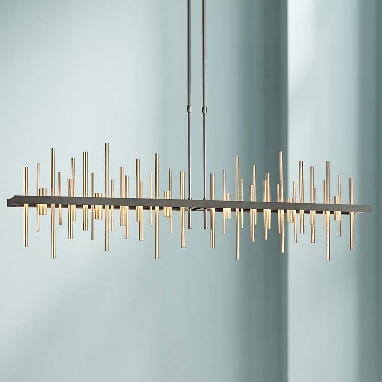 Image 1 Cityscape 51.9" Wide Large Black LED Pendant With Soft Gold