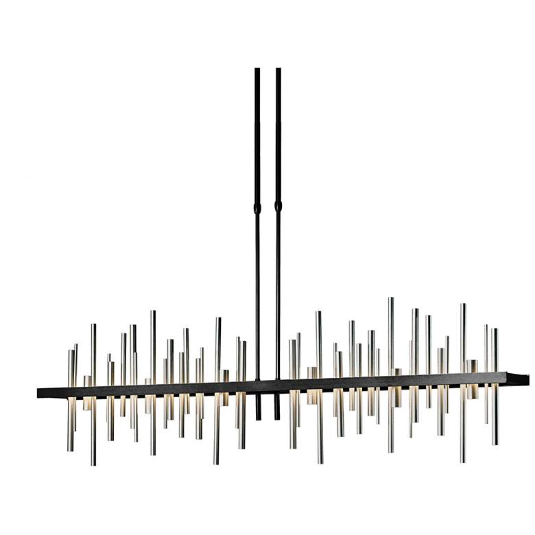 Image 1 Cityscape 51.9" Wide Large Black LED Pendant With Vintage Platinum