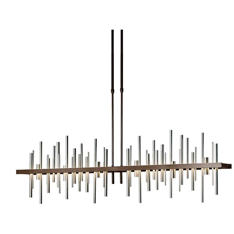 Image 1 Cityscape 51.9" Wide Large Bronze LED Pendant With Vintage Platinum