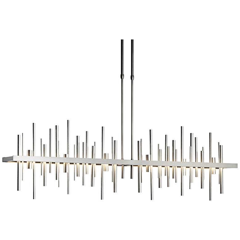 Image 2 Cityscape 51.9" Wide Large Dark Smoke And Vintage Platinum LED Pendant