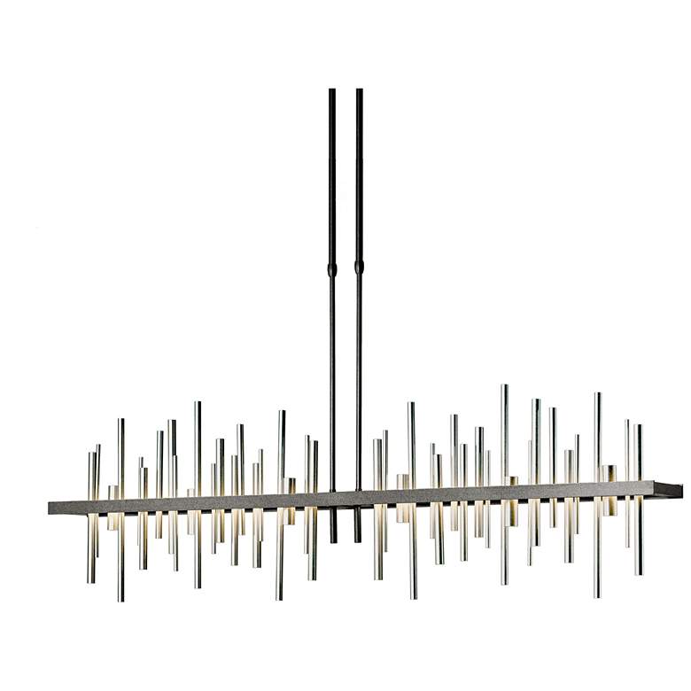 Image 1 Cityscape 51.9" Wide Large Natural Iron LED Pendant With Sterling