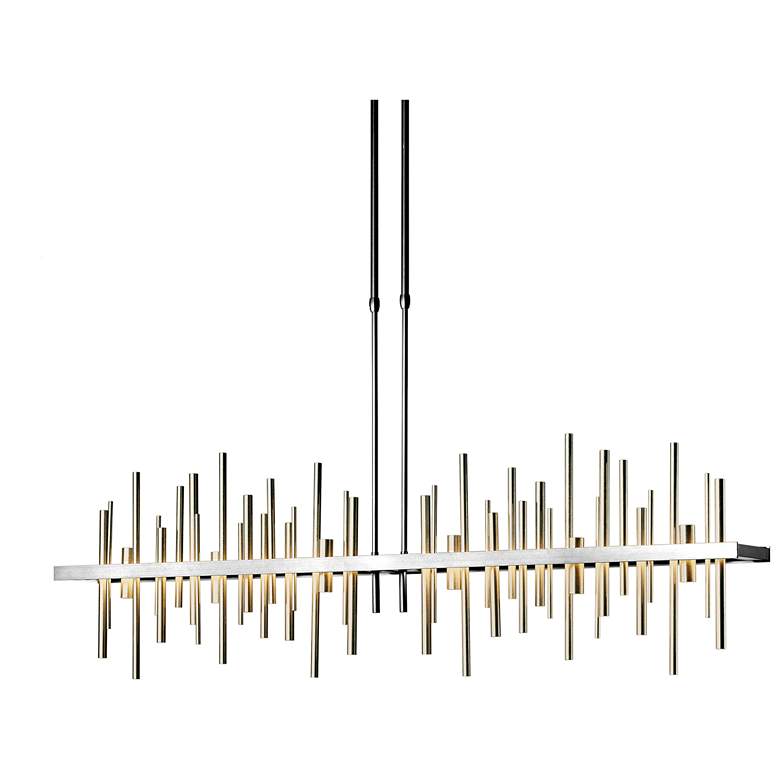 Image 1 Cityscape 51.9" Wide Large Sterling LED Pendant With Soft Gold