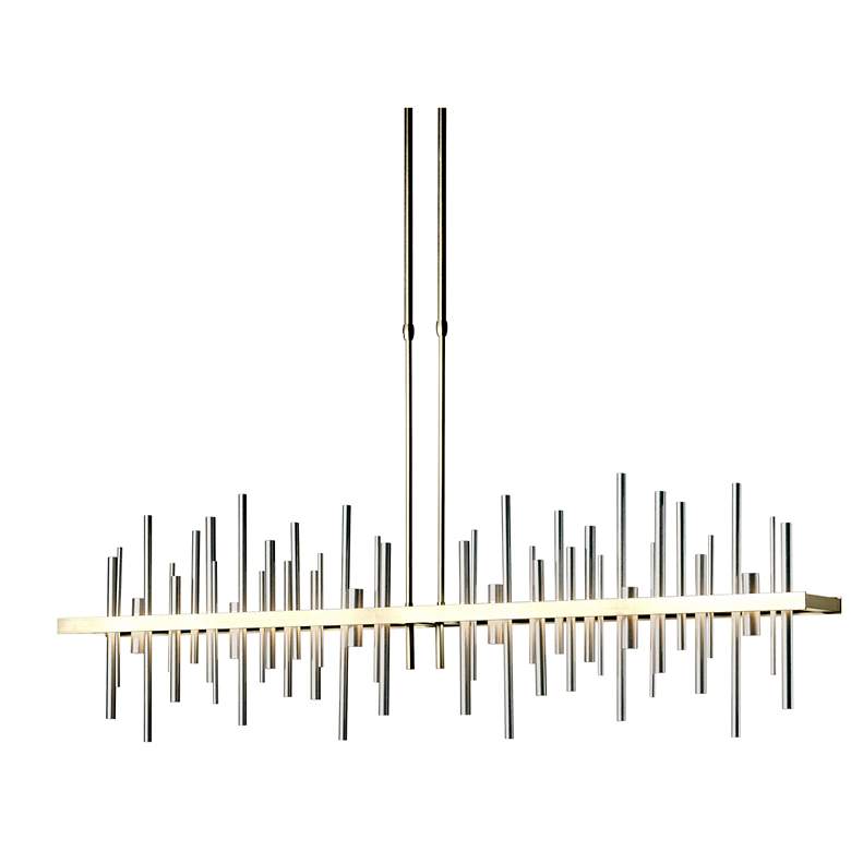 Image 1 Cityscape 51.9"W Large Modern Brass And Vintage Platinum LED Pendant