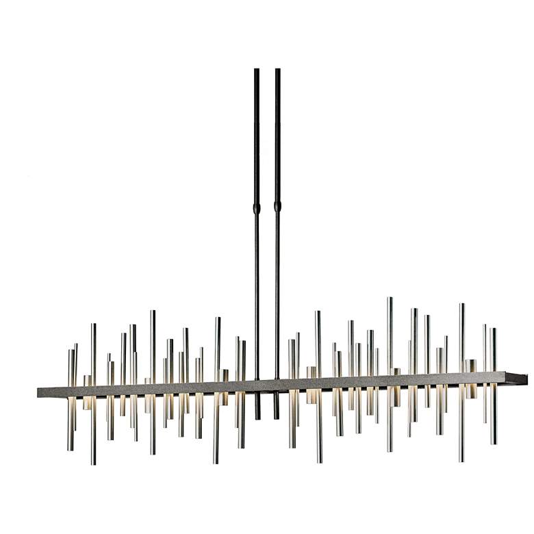 Image 1 Cityscape 51.9"W Large Natural Iron And Vintage Platinum LED Pendant