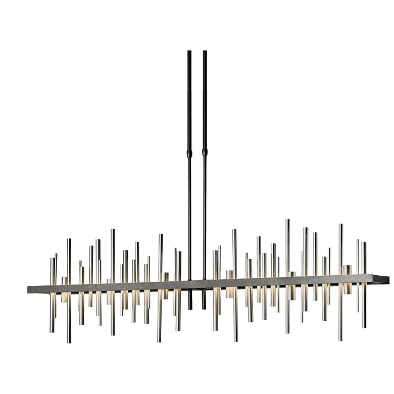 Image 1 Cityscape 52 inch Wide Natural Iron Platinum LED Linear Pendant
