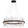 Cityscape Circular LED Pendant - Black - Sterling Accents - Standard Height