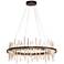 Cityscape Circular LED Pendant - Bronze - Gold Accents - Standard Height