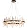 Cityscape Circular LED Pendant - Bronze - Gold Accents - Standard Height