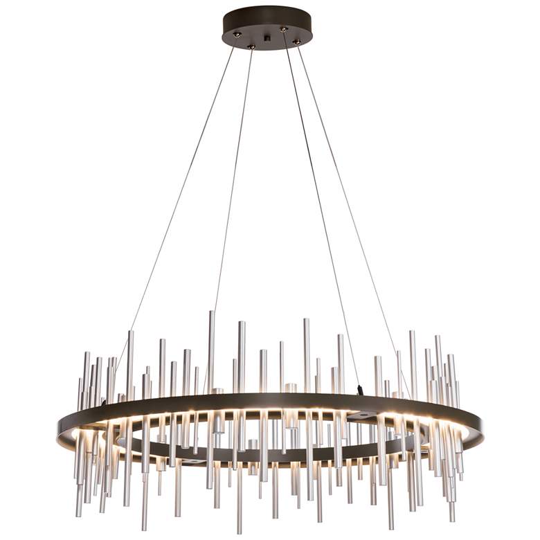 Image 1 Cityscape Circular LED Pendant - Bronze - Sterling Accents - Standard