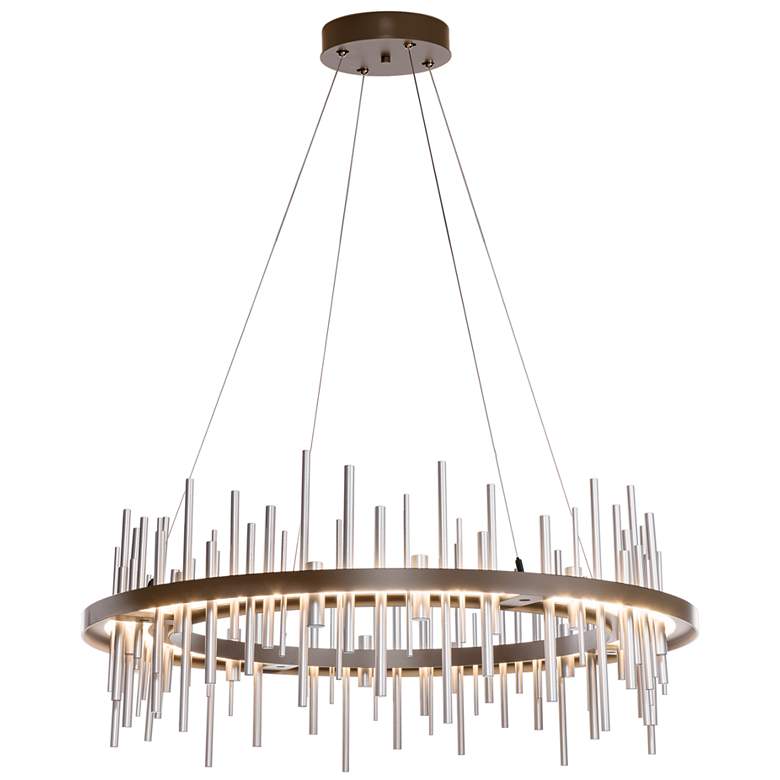 Image 1 Cityscape Circular LED Pendant - Bronze - Sterling Accents - Standard
