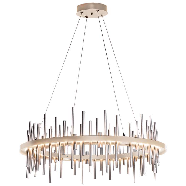 Image 1 Cityscape Circular LED Pendant - Gold - Platinum Accents - Standard Height