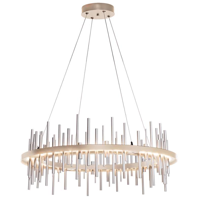 Image 1 Cityscape Circular LED Pendant - Gold - Sterling Accents - Standard Height