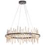 Cityscape Circular LED Pendant - Iron - Gold Accents - Standard Height