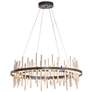 Cityscape Circular LED Pendant - Smoke - Gold Accents - Standard Height