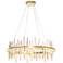 Cityscape Circular LED Pendant - Sterling - Brass Accents - Standard Height
