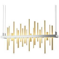 Cityscape LED Pendant - Platinum - Modern Brass