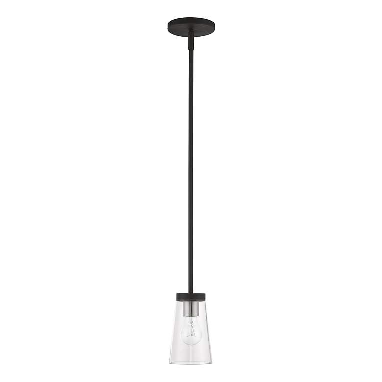 Image 3 Cityview 1 Light Black Mini Pendant with Brushed Nickel Accents more views