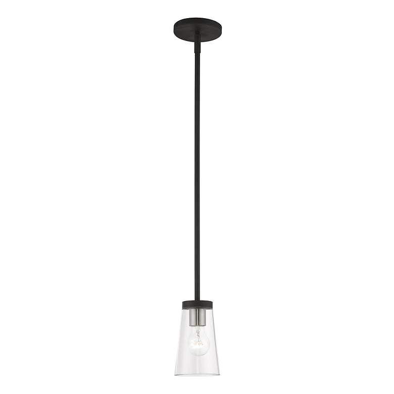 Image 4 Cityview 1 Light Black Mini Pendant with Brushed Nickel Accents more views