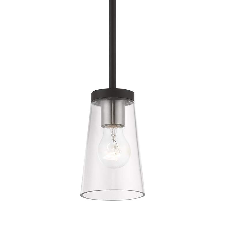 Image 5 Cityview 1 Light Black Mini Pendant with Brushed Nickel Accents more views