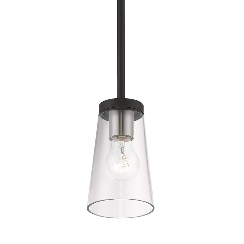 Image 6 Cityview 1 Light Black Mini Pendant with Brushed Nickel Accents more views