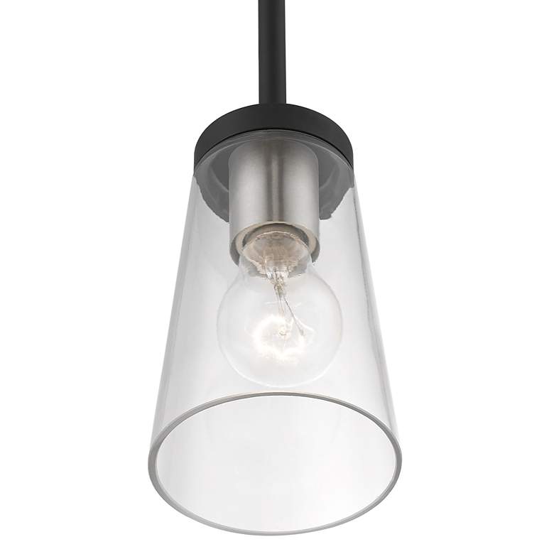 Image 7 Cityview 1 Light Black Mini Pendant with Brushed Nickel Accents more views