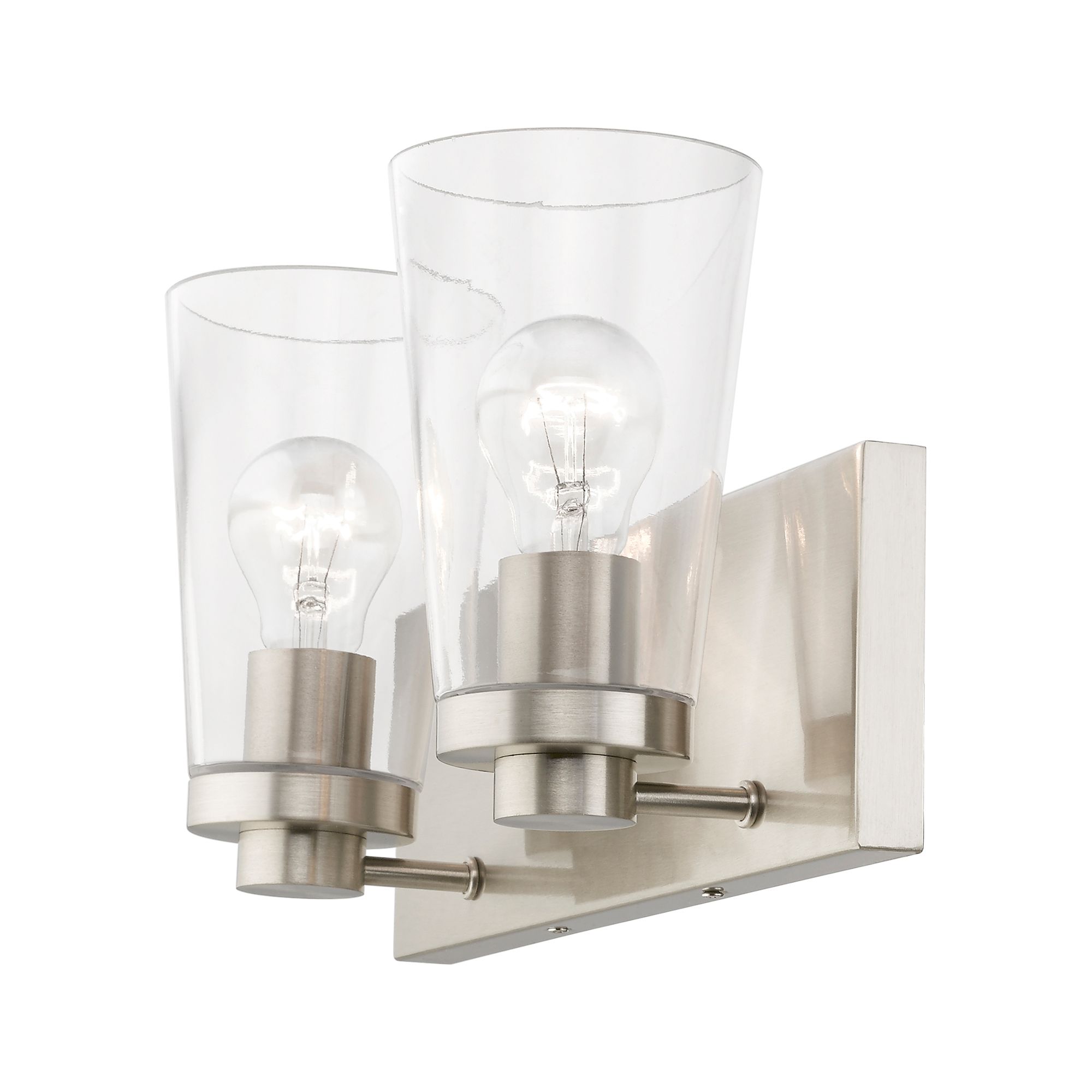 Cityview 2 Light Brushed Nickel Vanity Sconce
