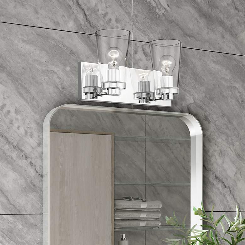 Image 1 Cityview 2 Light Polished Chrome Vanity Sconce