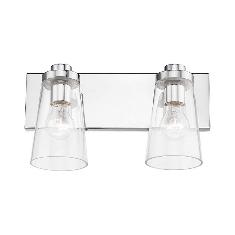 Image 5 Cityview 2 Light Polished Chrome Vanity Sconce more views