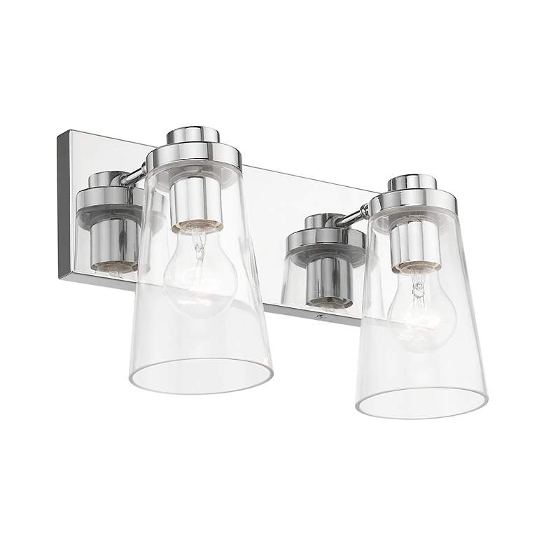 Image 6 Cityview 2 Light Polished Chrome Vanity Sconce more views