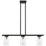 2_Cityview 3 Light Black Linear Chandelier with Brushed Nickel Accents