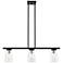 Cityview 3 Light Black Linear Chandelier with Brushed Nickel Accents