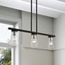 1_Cityview 3 Light Black Linear Chandelier with Brushed Nickel Accents