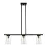3_Cityview 3 Light Black Linear Chandelier with Brushed Nickel Accents more views