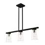 4_Cityview 3 Light Black Linear Chandelier with Brushed Nickel Accents more views
