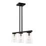 6_Cityview 3 Light Black Linear Chandelier with Brushed Nickel Accents more views