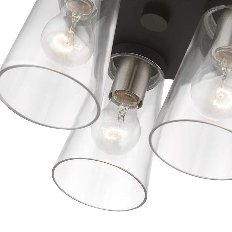 Image 7 Cityview 3 Light Black with Brushed Nickel Accents Large Flush Mount more views