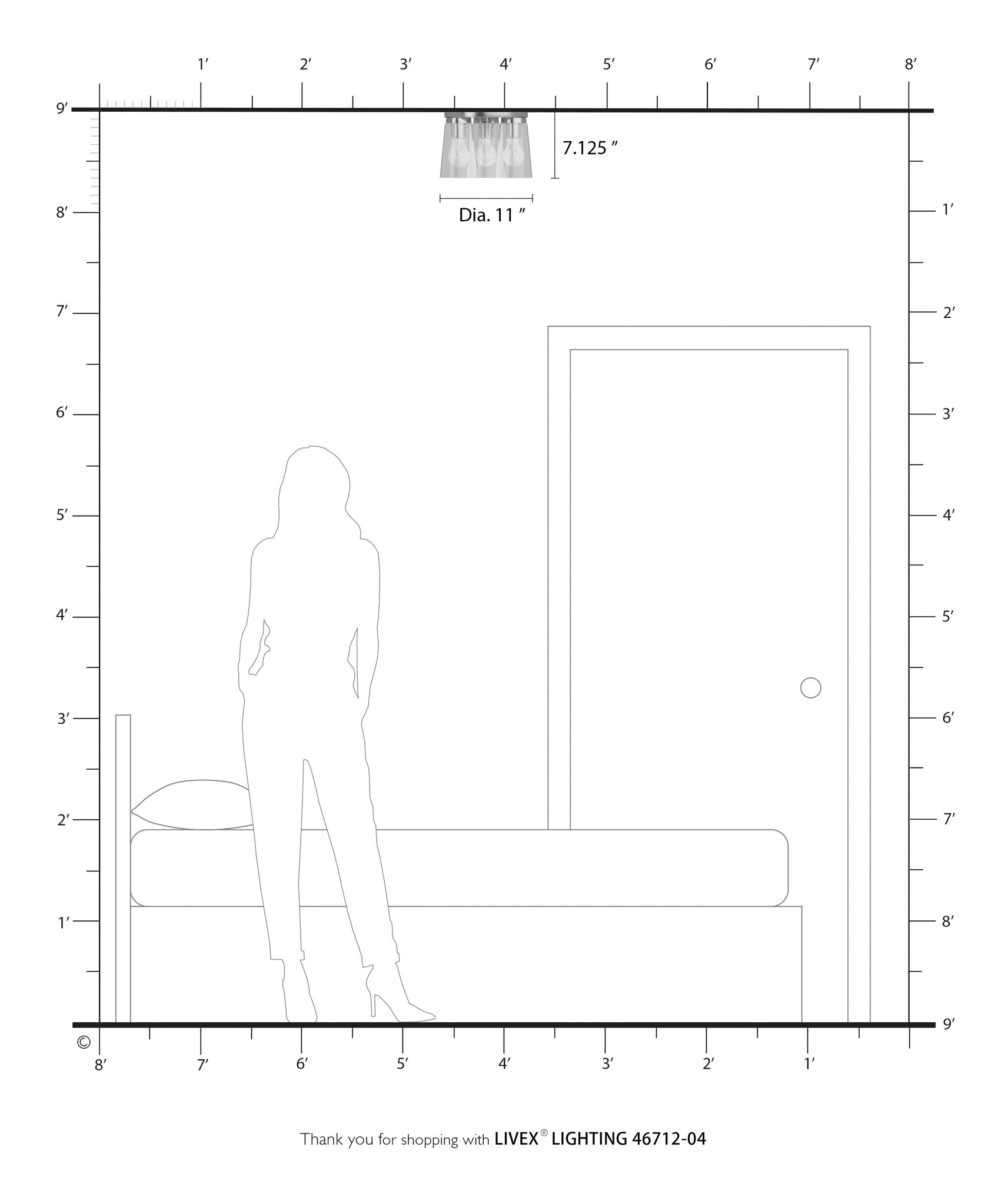 Cityview 3 Light Black with Brushed Nickel Accents Large Flush Mount