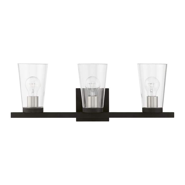Image 3 Cityview 3 Light Black with Brushed Nickel Accents Vanity Sconce more views