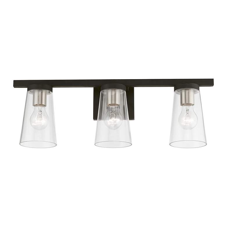 Image 5 Cityview 3 Light Black with Brushed Nickel Accents Vanity Sconce more views