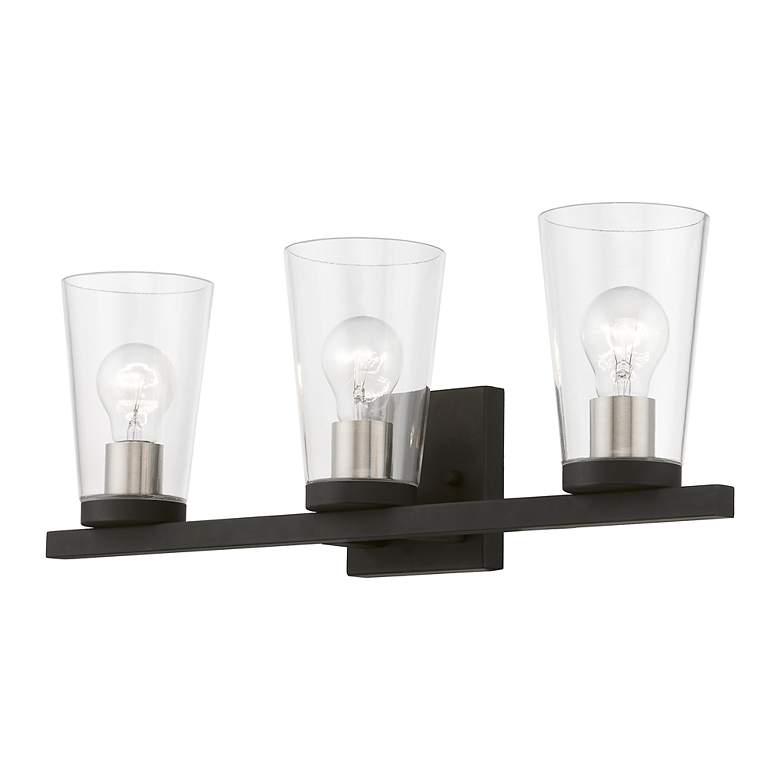 Image 6 Cityview 3 Light Black with Brushed Nickel Accents Vanity Sconce more views