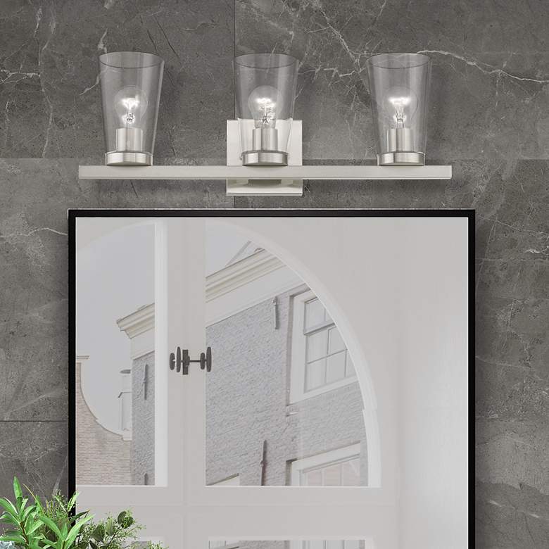 Image 1 Cityview 3 Light Brushed Nickel Vanity Sconce