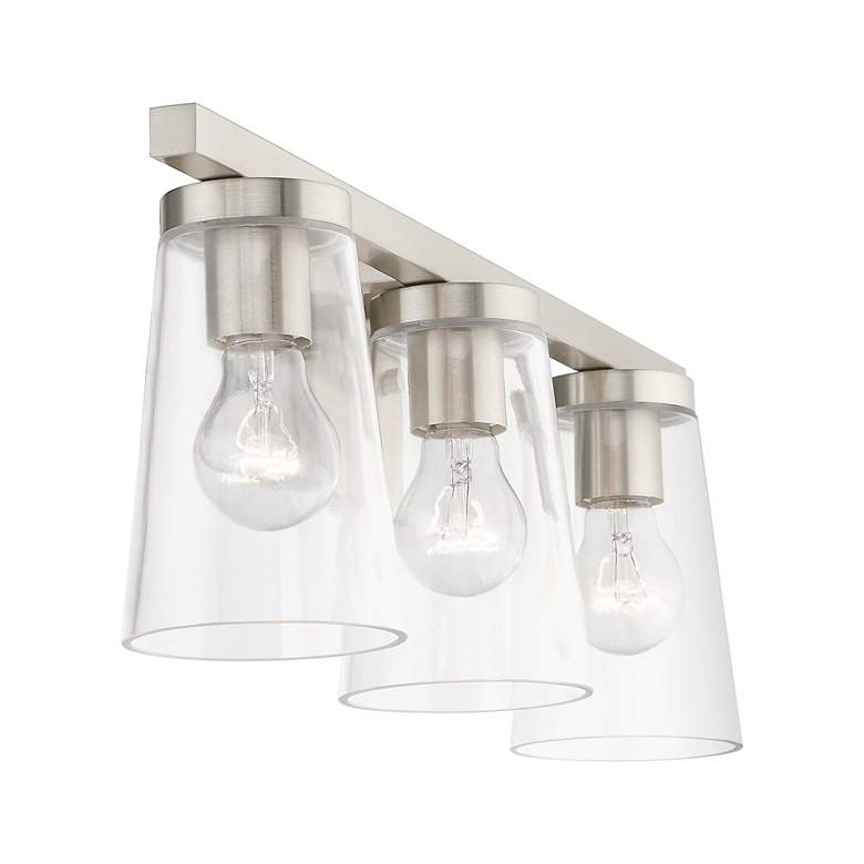 Image 7 Cityview 3 Light Brushed Nickel Vanity Sconce more views