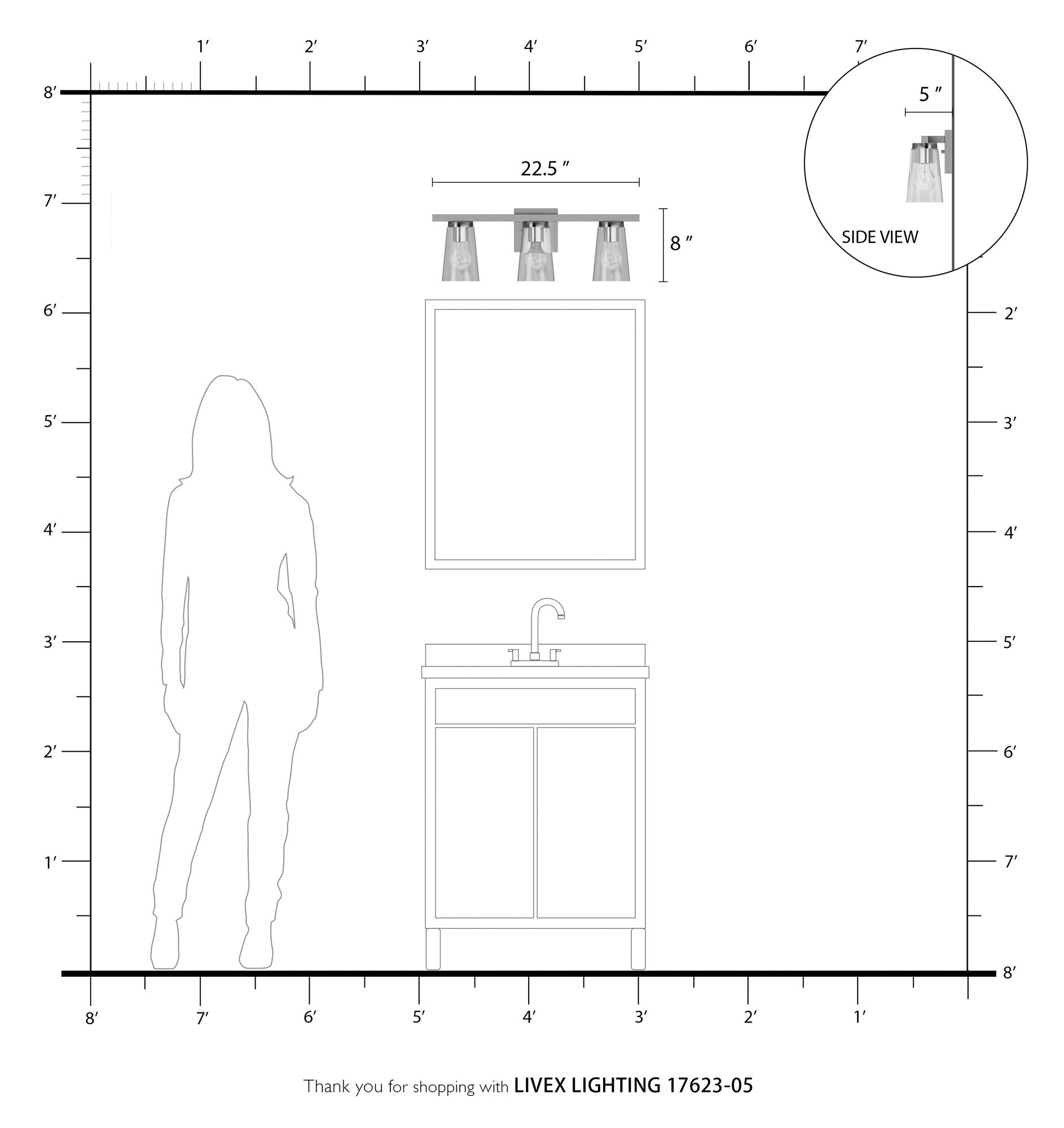 Cityview 3 Light Polished Chrome Vanity Sconce