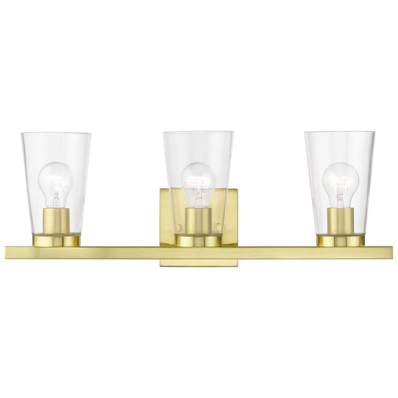 Image 1 Cityview 3 Light Satin Brass Vanity Sconce