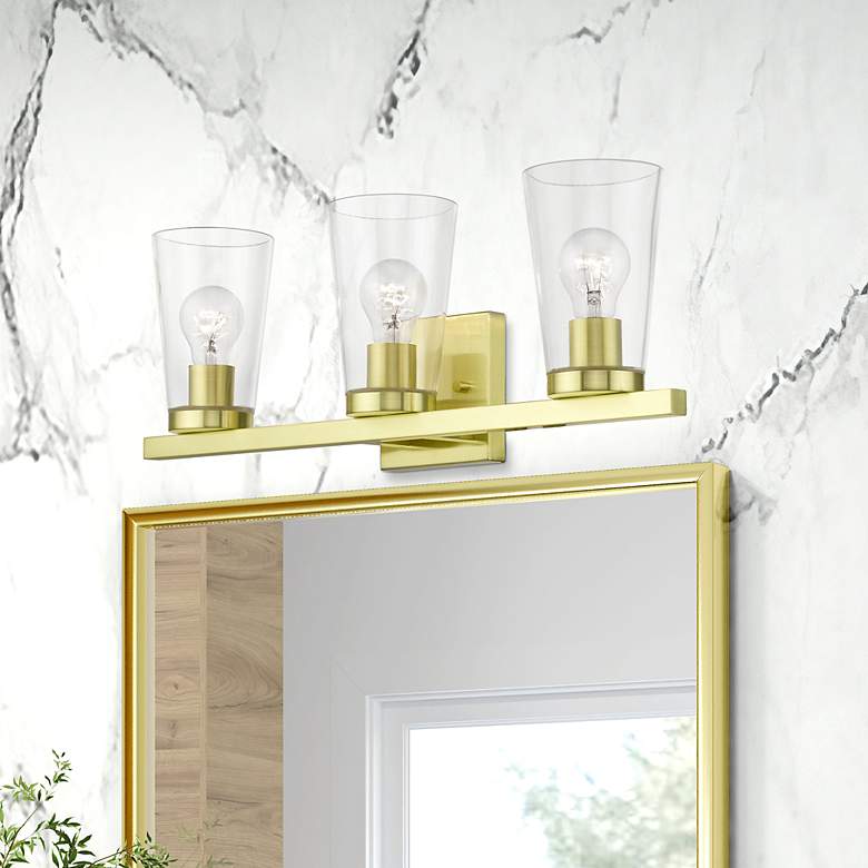 Image 1 Cityview 3 Light Satin Brass Vanity Sconce