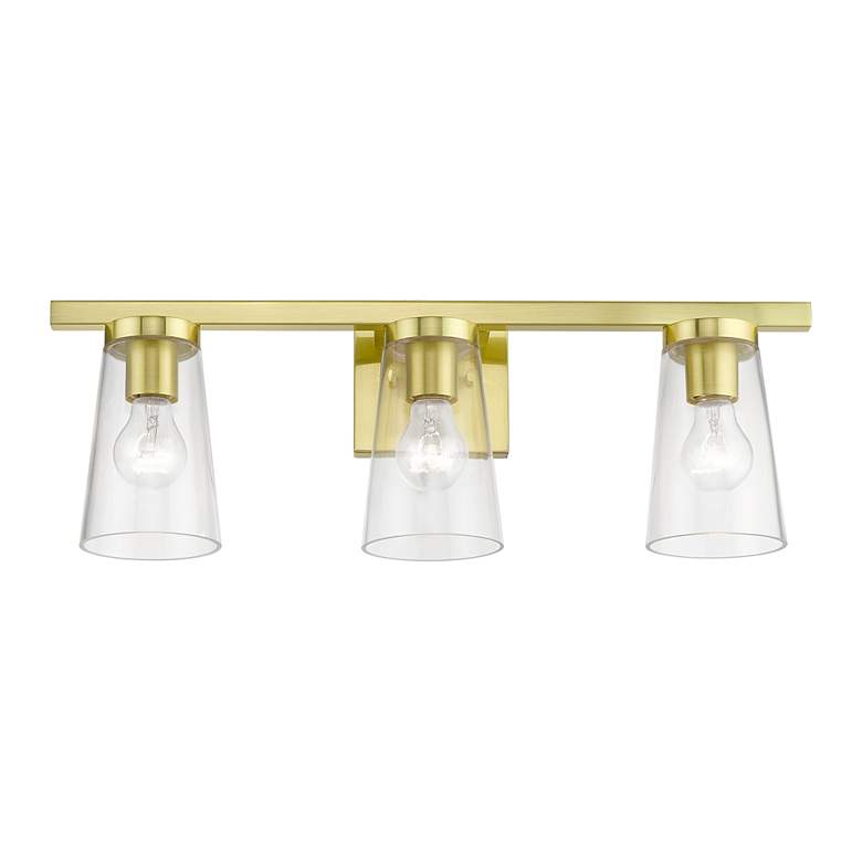 Image 4 Cityview 3 Light Satin Brass Vanity Sconce more views