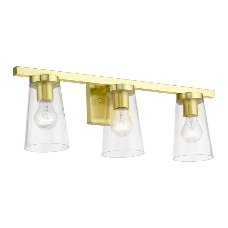 Image 6 Cityview 3 Light Satin Brass Vanity Sconce more views